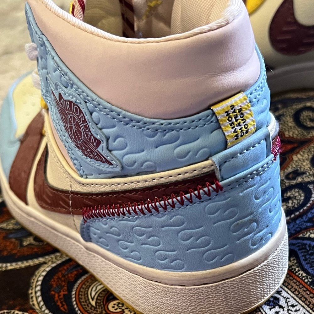 Jordan Women's Sneakers - Blue, Yellow, Brown - Picture 3 of 9